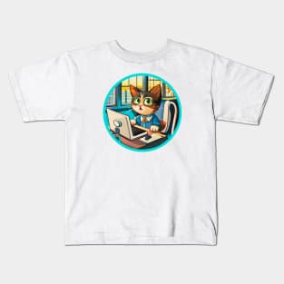 programmer cat beep boop coding Kids T-Shirt